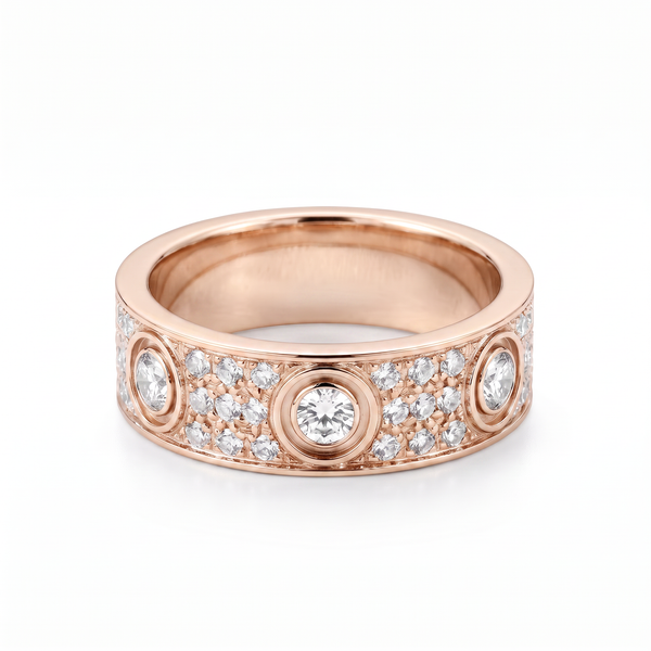 Classic Love 6 Diamond Full-pavé Band Ring