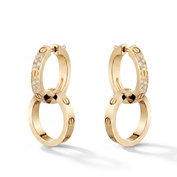 Love Double Pavé Hoop Earrings