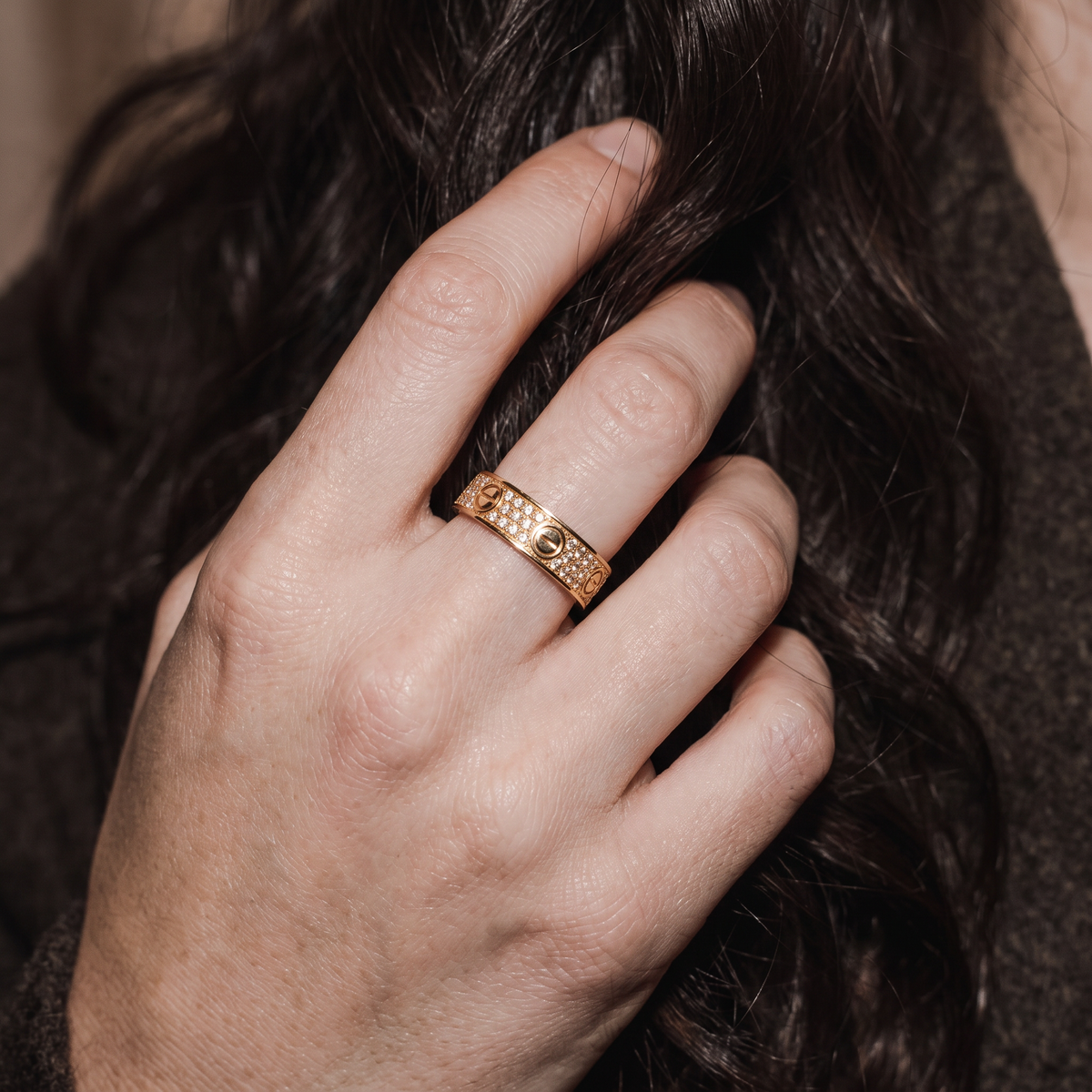 Classic Love 3 Row Pavé Band Ring