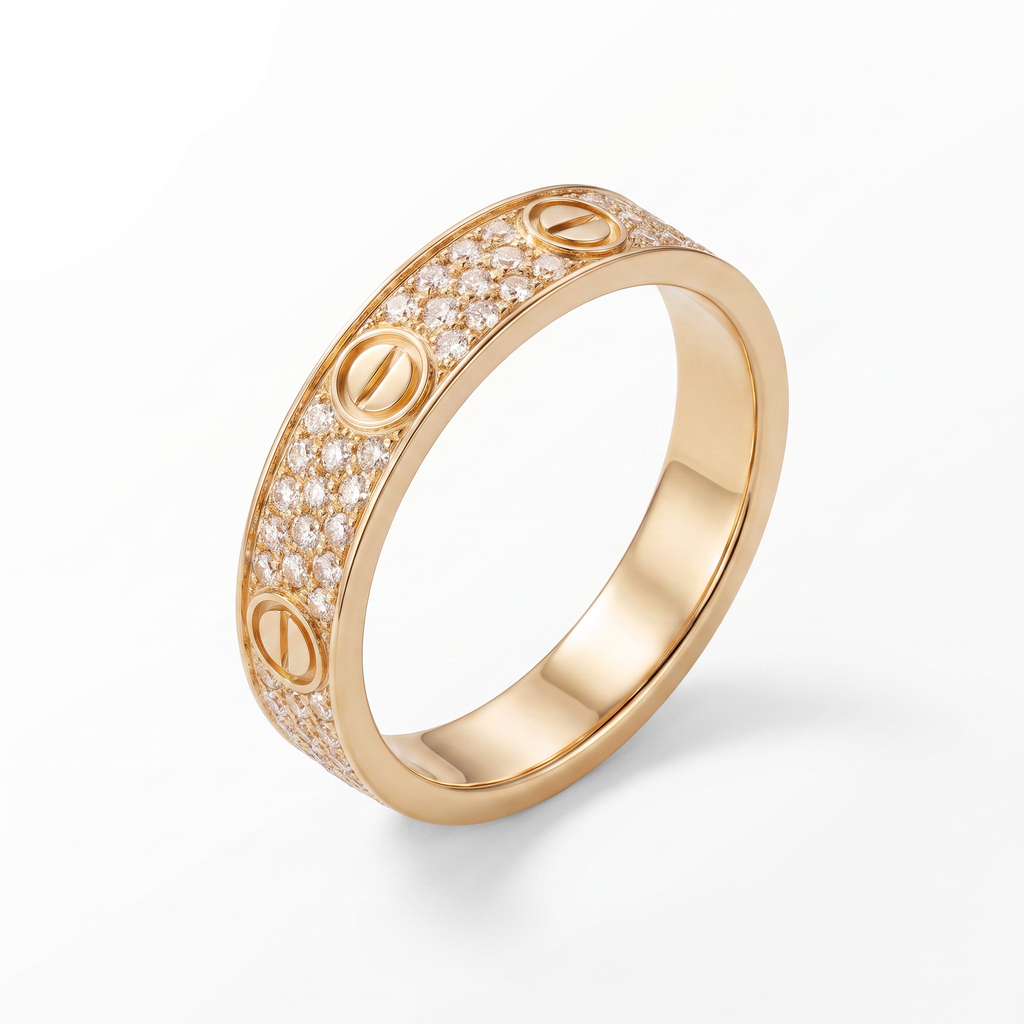 Classic Love 3 Row Pavé Band Ring