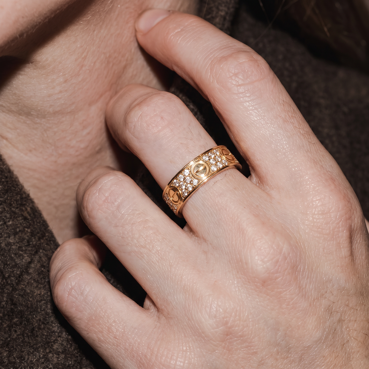 Classic Love 3 Row Pavé Band Ring