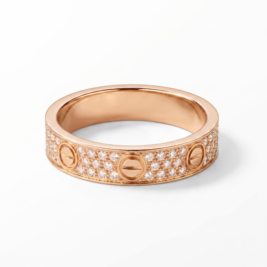 Classic Love 3 Row Pavé Band Ring
