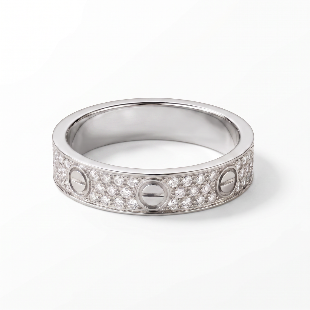 Classic Love 3 Row Pavé Band Ring