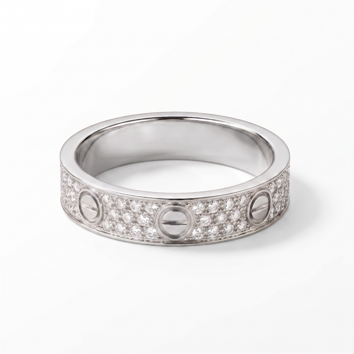 Classic Love 3 Row Pavé Band Ring