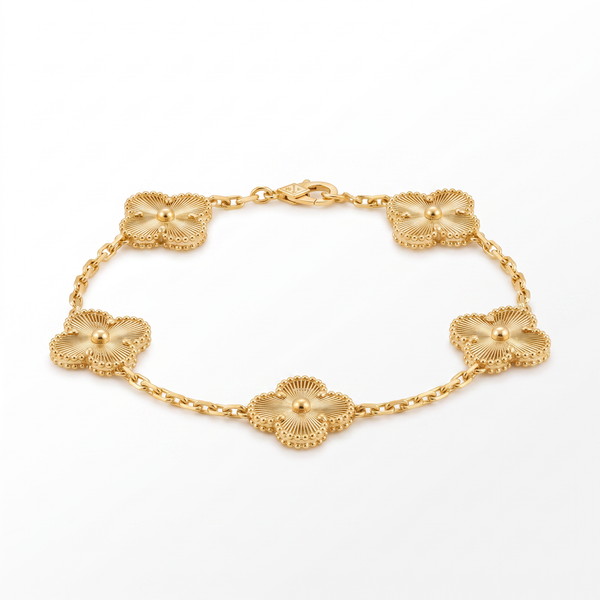 Vintage Alhambra Fluted Clover 5 Motifs Bracelet