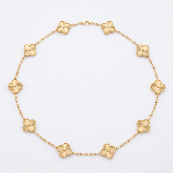 Vintage Alhambra Guilloché Clover 10 Motifs Necklace