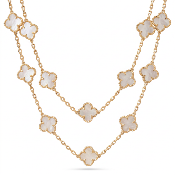 Vintage Alhambra Pearl Clover 20 Motifs Necklace