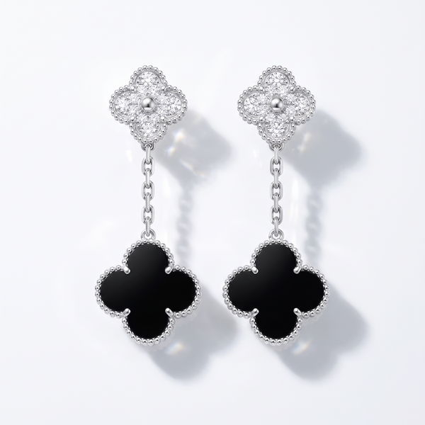 Alhambra Onyx 2 Motifs Drop Earrings