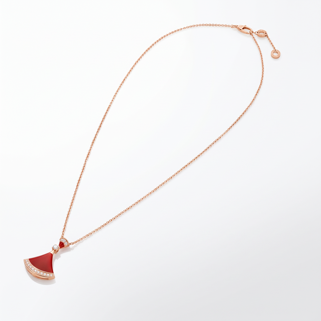 Diva's Dream Paved Red Pendant Necklace