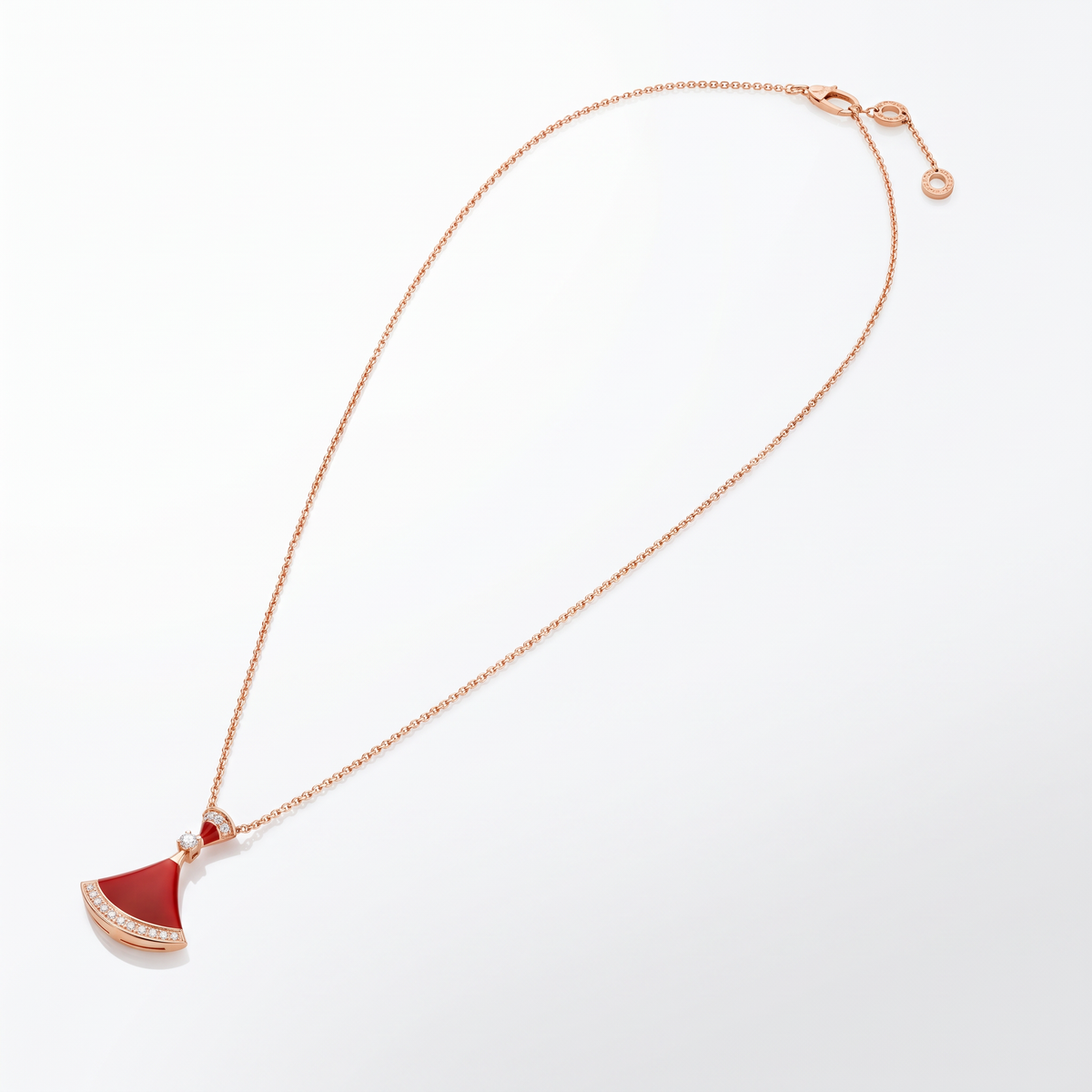 Diva's Dream Paved Red Pendant Necklace