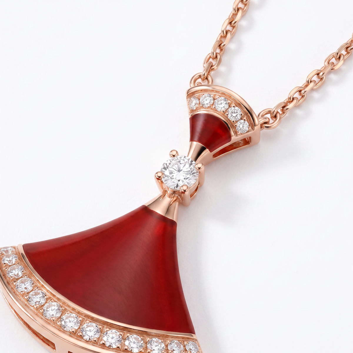 Diva's Dream Paved Red Pendant Necklace