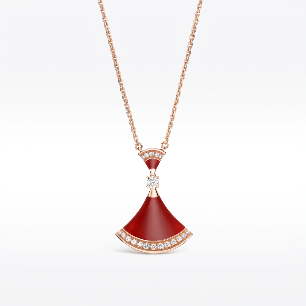 Diva's Dream Paved Red Pendant Necklace
