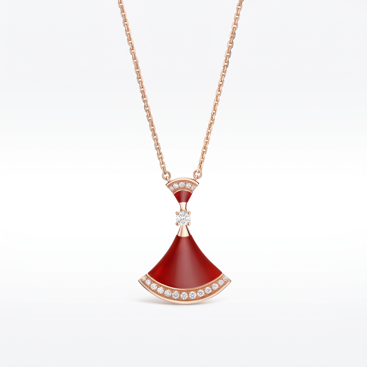 Diva's Dream Paved Red Pendant Necklace