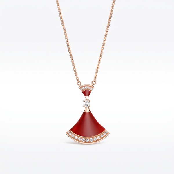 Diva's Dream Paved Red Pendant Necklace