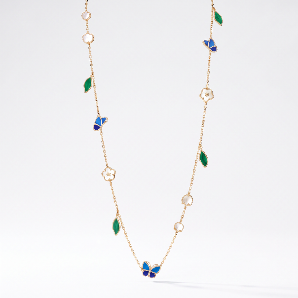 Alhambra Lucky Flower Butterfly Leaf Long 20 Motifs Necklace