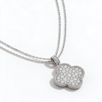 Magic Alhambra Diamond Clover 1 Motif Long Necklace
