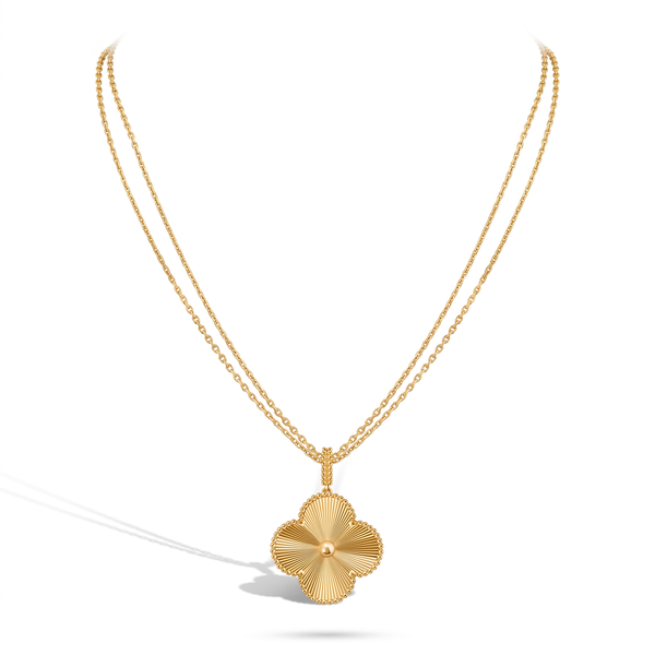 Magic Alhambra Guilloché Clover 1 Motif Long Necklace