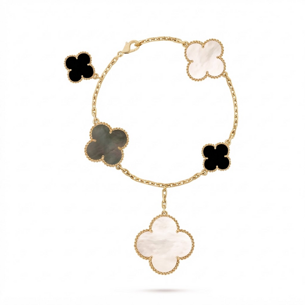 Magic Alhambra Pearl 5 Motifs Bracelet