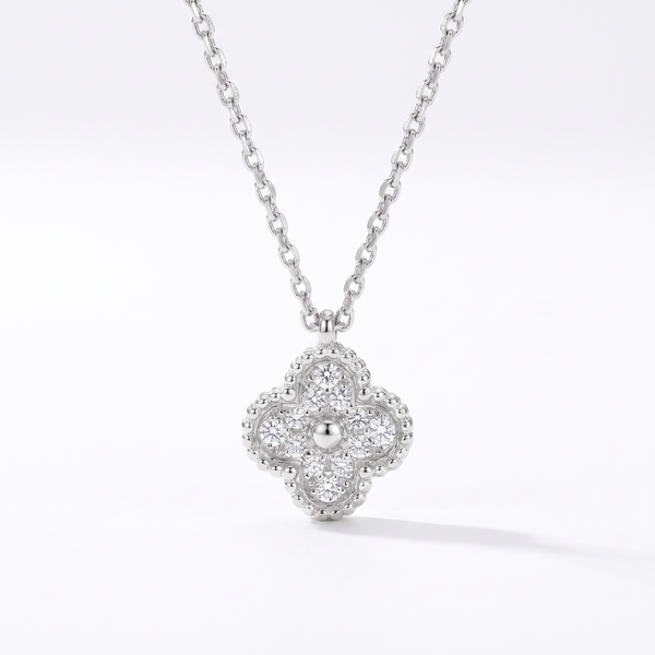 Sweet Alhambra Diamond Clover Pendant Necklace