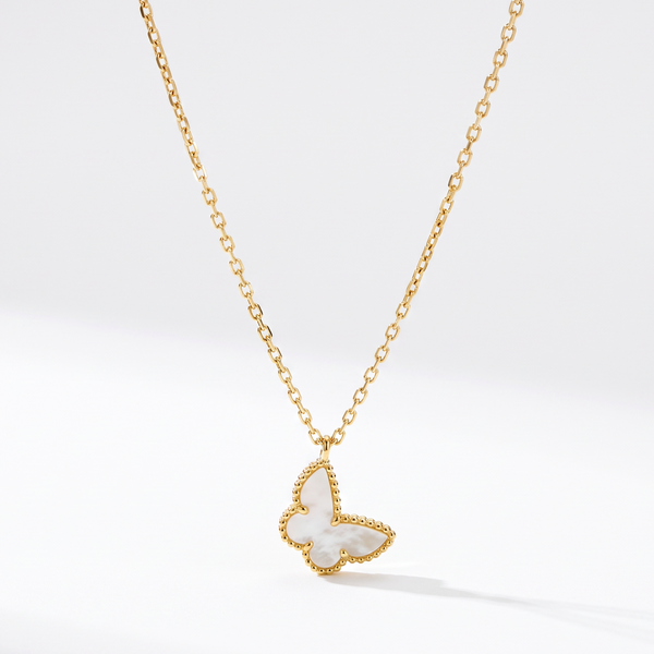 Sweet Alhambra Pearl Butterfly Pendant Necklace