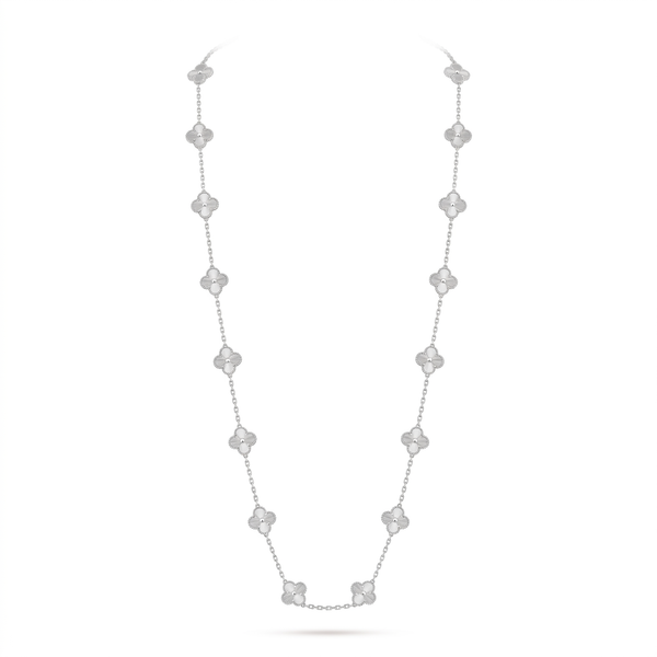 Vintage Alhambra 20 Motifs Style Fluted Clover Necklace