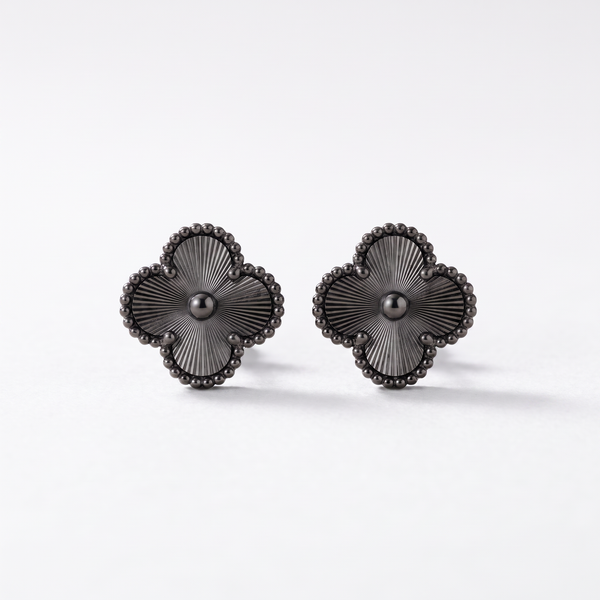 Vintage Alhambra Black Clover Earrings
