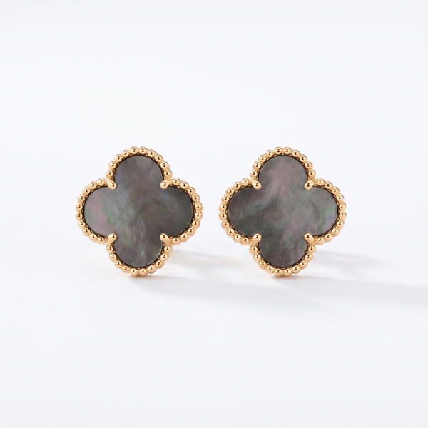 Vintage Alhambra Black Mother Of Pearl Earrings