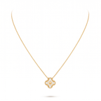 Vintage Alhambra Diamond Clover 1 Motif Necklace