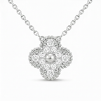 Vintage Alhambra Diamond Clover 1 Motif Necklace