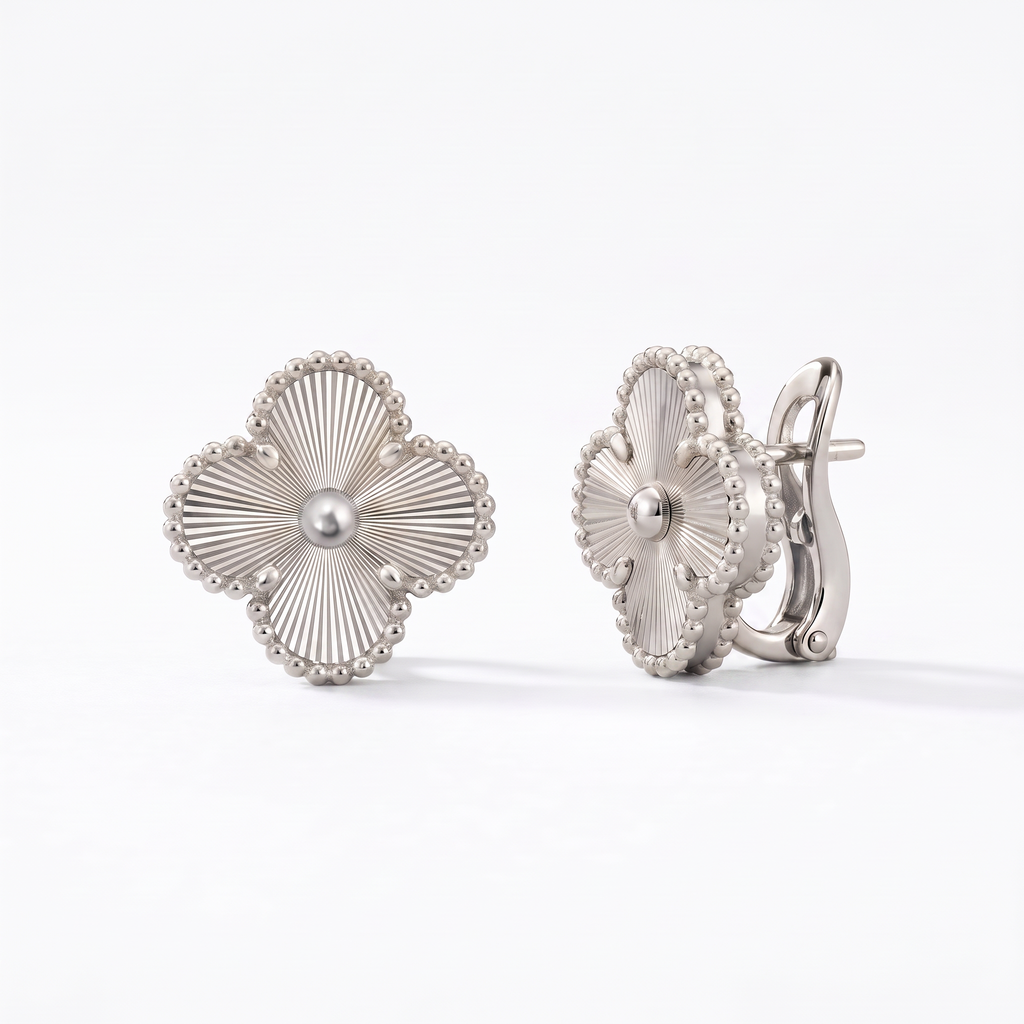 Vintage Alhambra Guilloche Clover Earrings