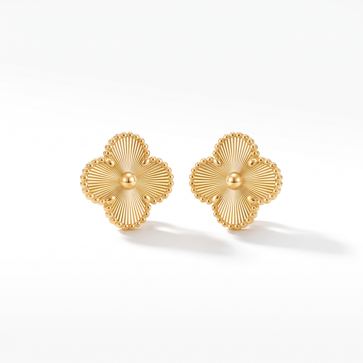 Vintage Alhambra Guilloche Clover Earrings