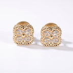 Vintage Alhambra Paved Diamond Earrings