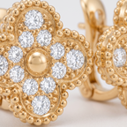 Vintage Alhambra Paved Diamond Earrings